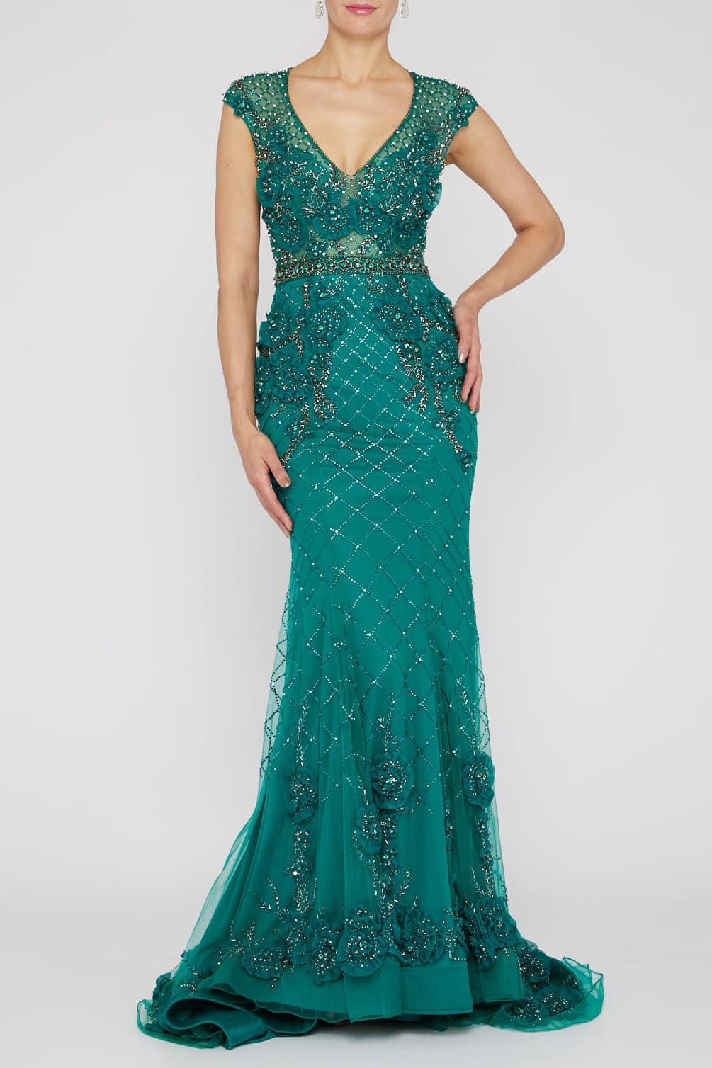 Terani Couture Fitted Long Prom Dress 1722GL4488 - The Dress Outlet