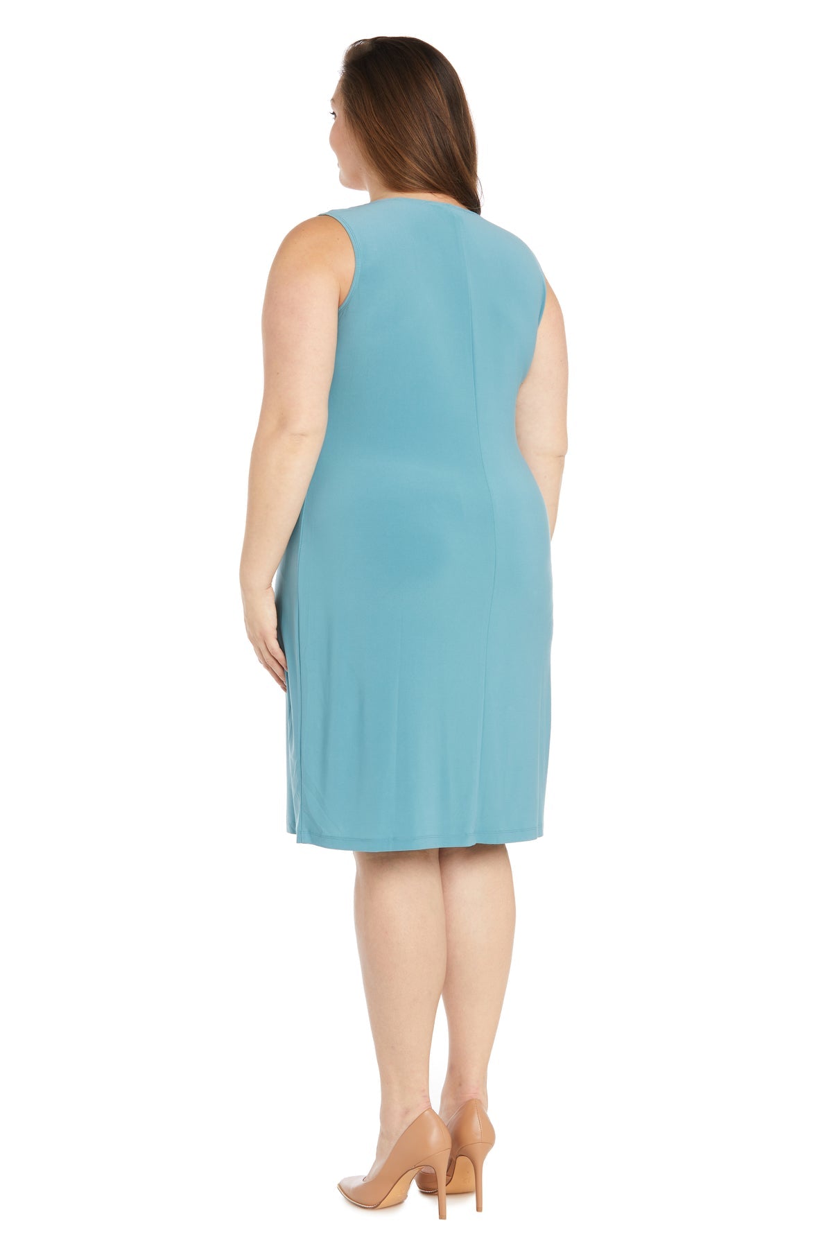 R&M Richards 1733W Short Plus Size Mother of the Bride Print Jacket Dress