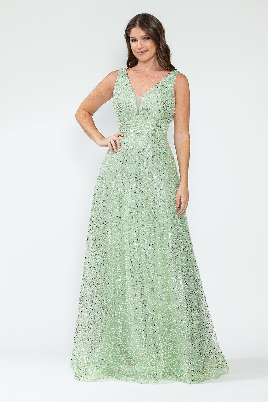 Prom Dresses Sequin Long Beaded Formal Prom Dress Lenovia 8217 Sage
