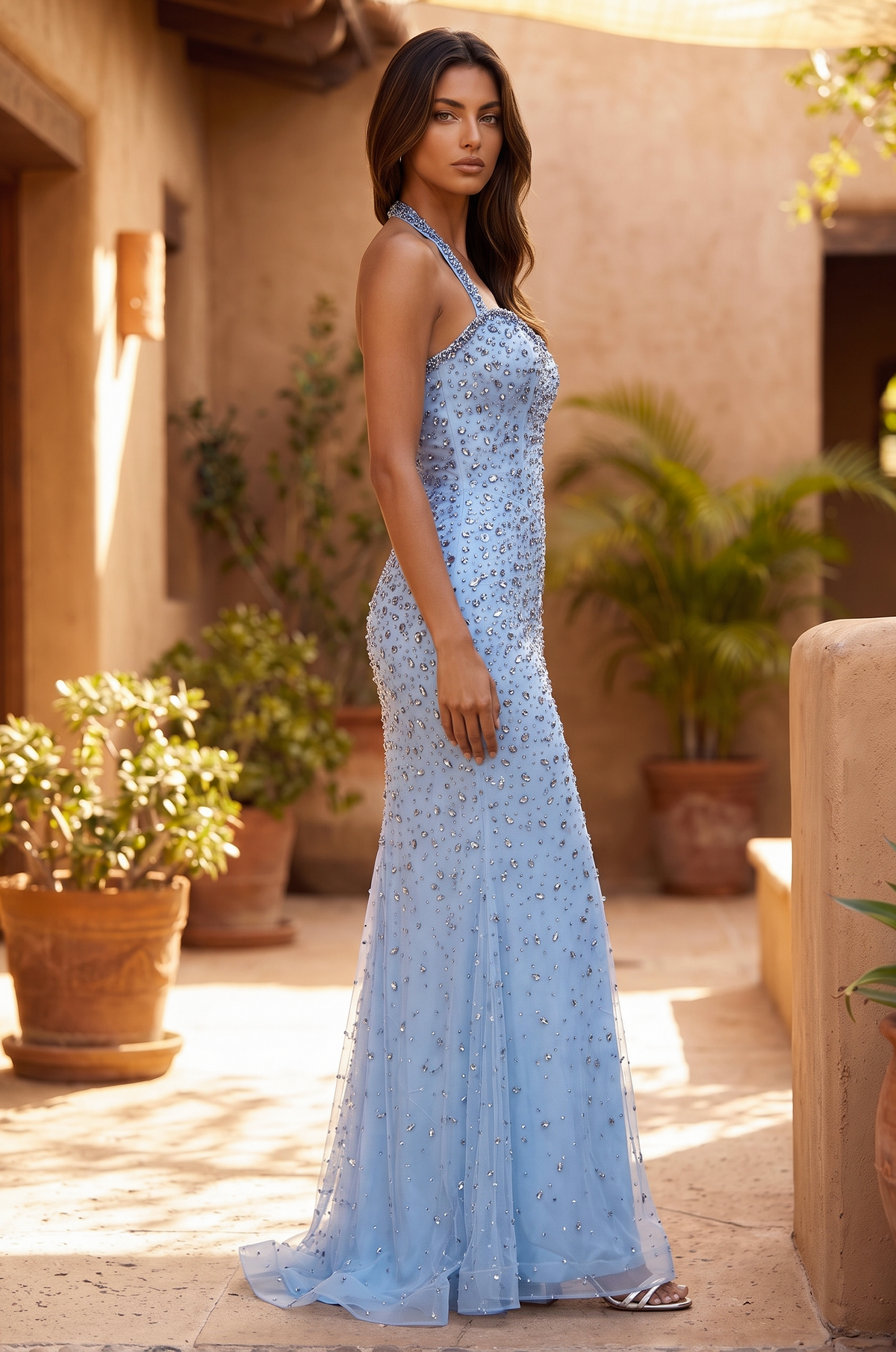 Formal Dress Beaded Evening Couture Gown