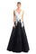 Prom Dresses Long Ball Gown Floral Print Prom Dress Black/White