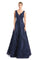 Prom Dresses Long Ball Gown Floral Print Prom Dress Navy/Delphi