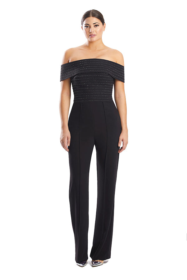 Jumpsuit Long Formal Pocket Sequin Jumpsuit Black