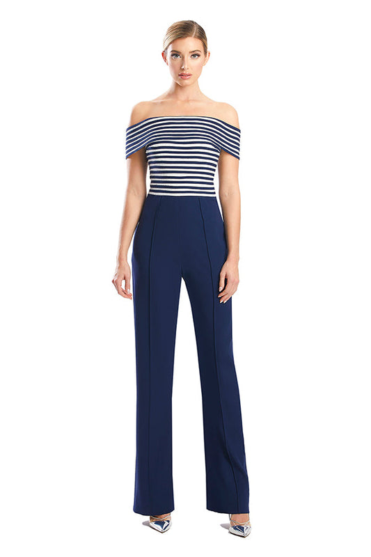 Jumpsuit Long Formal Pocket Sequin Jumpsuit Midnite/White