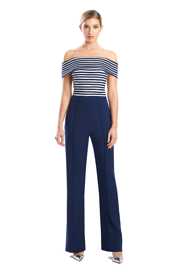 Jumpsuit Long Formal Pocket Sequin Jumpsuit Midnite/White