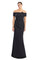 Formal Dresses Pleated Long Formal Beaded Dress Black