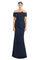 Formal Dresses Pleated Long Formal Beaded Dress Navy