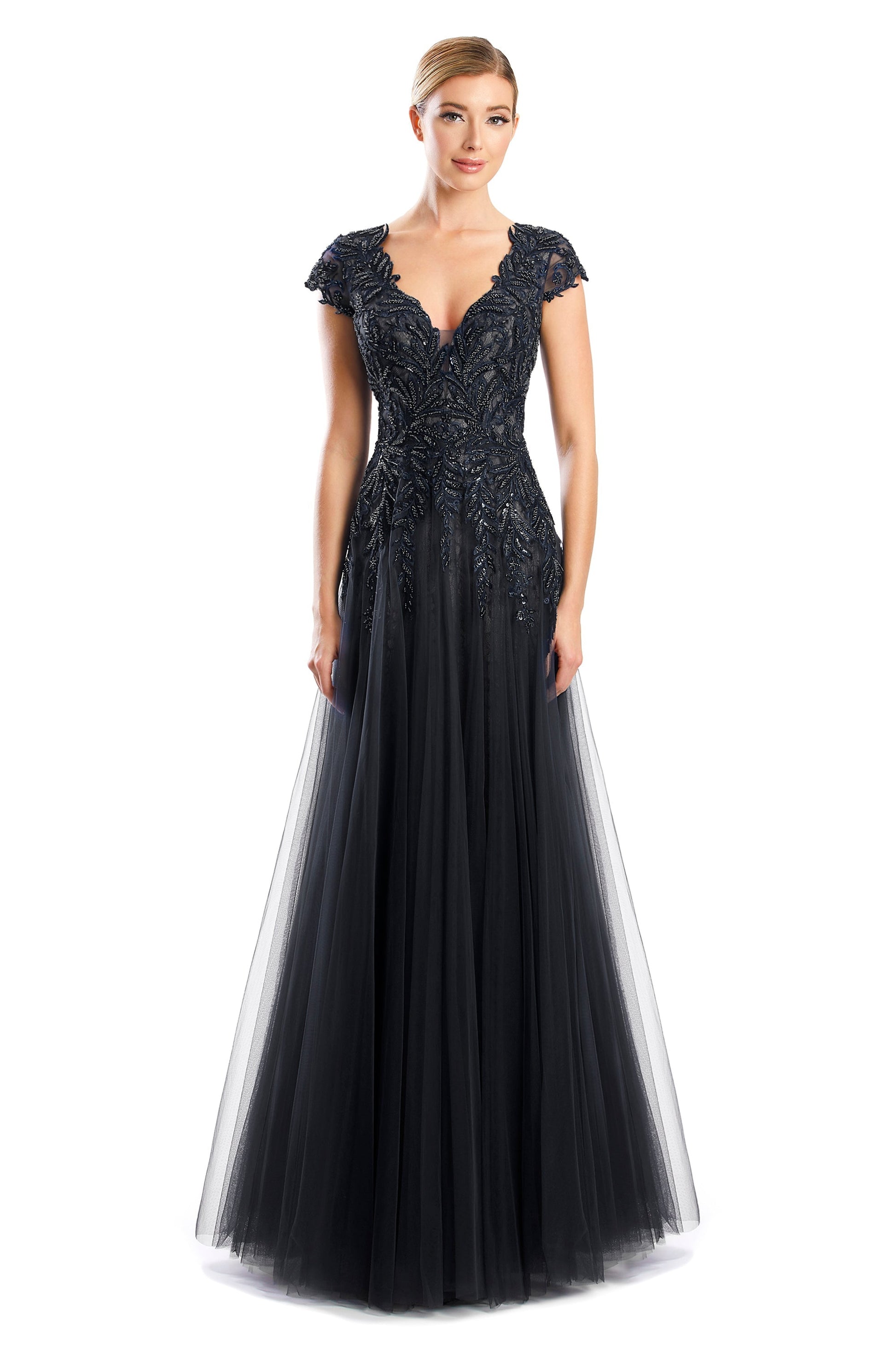 Alexander by Daymor 1755S23 A Line Long Formal Lace Evening Dress