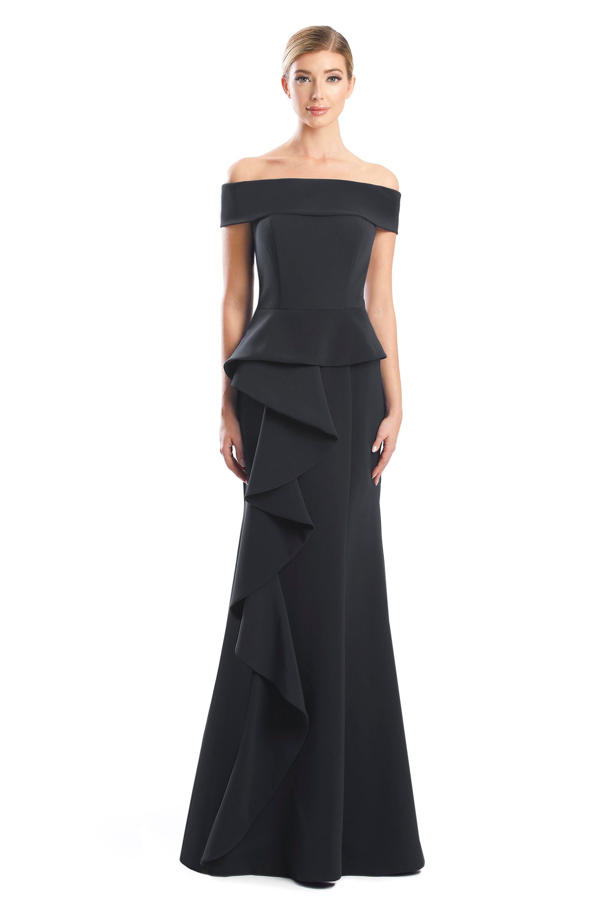 Alexander by Daymor 1756S23 Fitted Long Formal Peplum Evening Dress