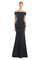 Formal Dresses Fitted Long Formal Peplum Evening Dress Black