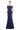 Formal Dresses Fitted Long Formal Peplum Evening Dress Navy