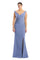 Formal Dresses Beaded Long Formal Pleated Slit Evening Dress Delphi Blue