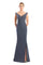 Formal Dresses Fitted Long Formal Beaded Evening Dress Hematite