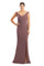 Formal Dresses Beaded Long Formal Pleated Slit Evening Dress Mauve