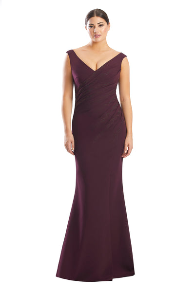 Formal Dresses Beaded Long Formal Pleated Slit Evening Dress Wine