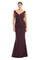 Formal Dresses Beaded Long Formal Pleated Slit Evening Dress Wine