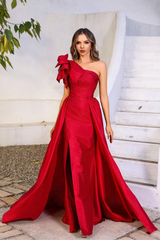 Prom Dresses Long Formal Overskirt Evening Prom Dress Red