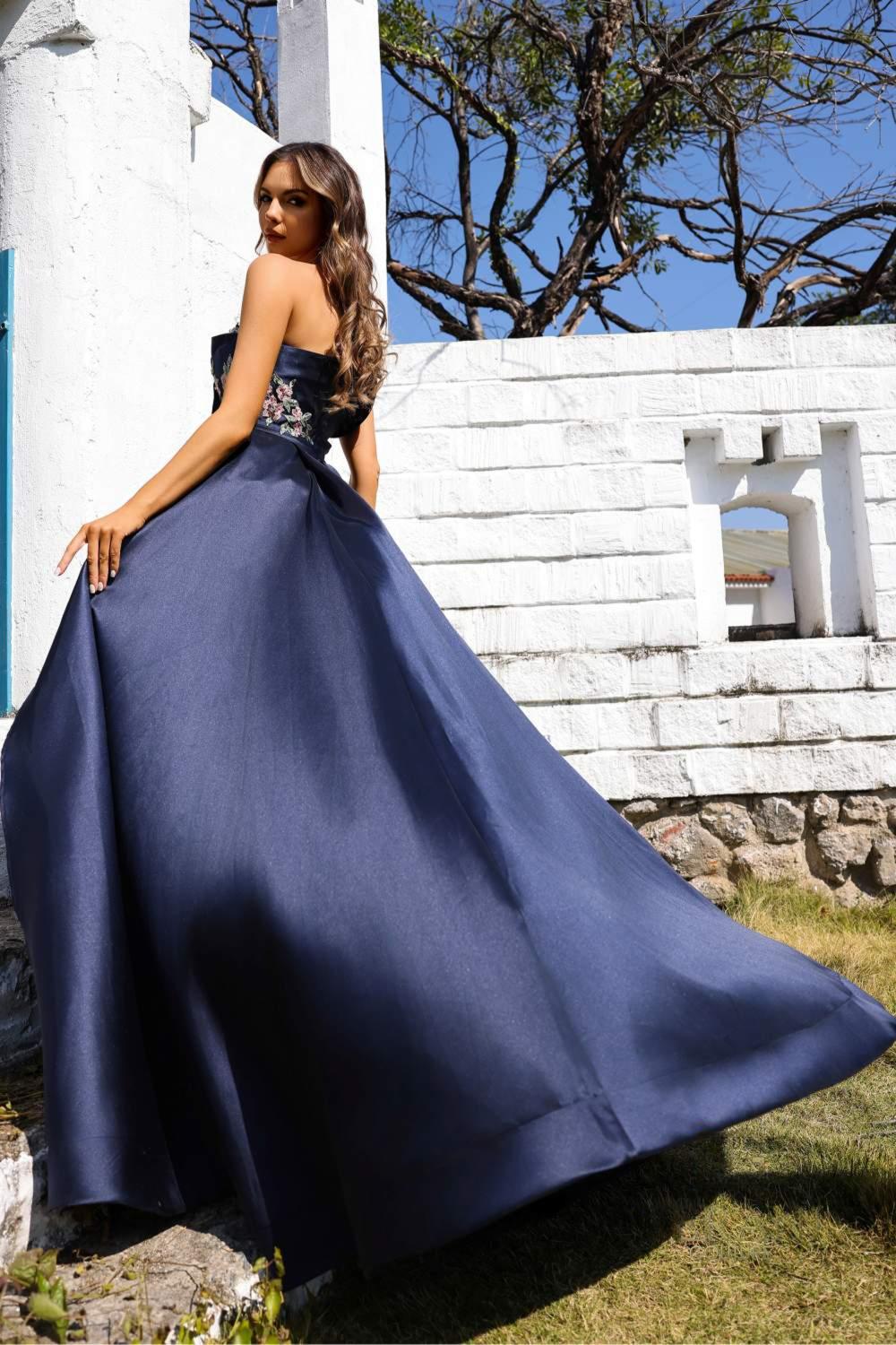 Terani Couture 252M5309 Long Fitted Overskirt Formal Dress