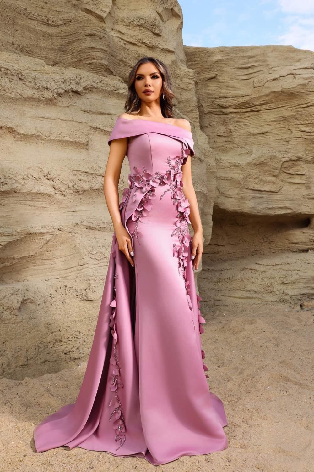 Formal Dresses Long Formal Fitted Evening Dress Rose