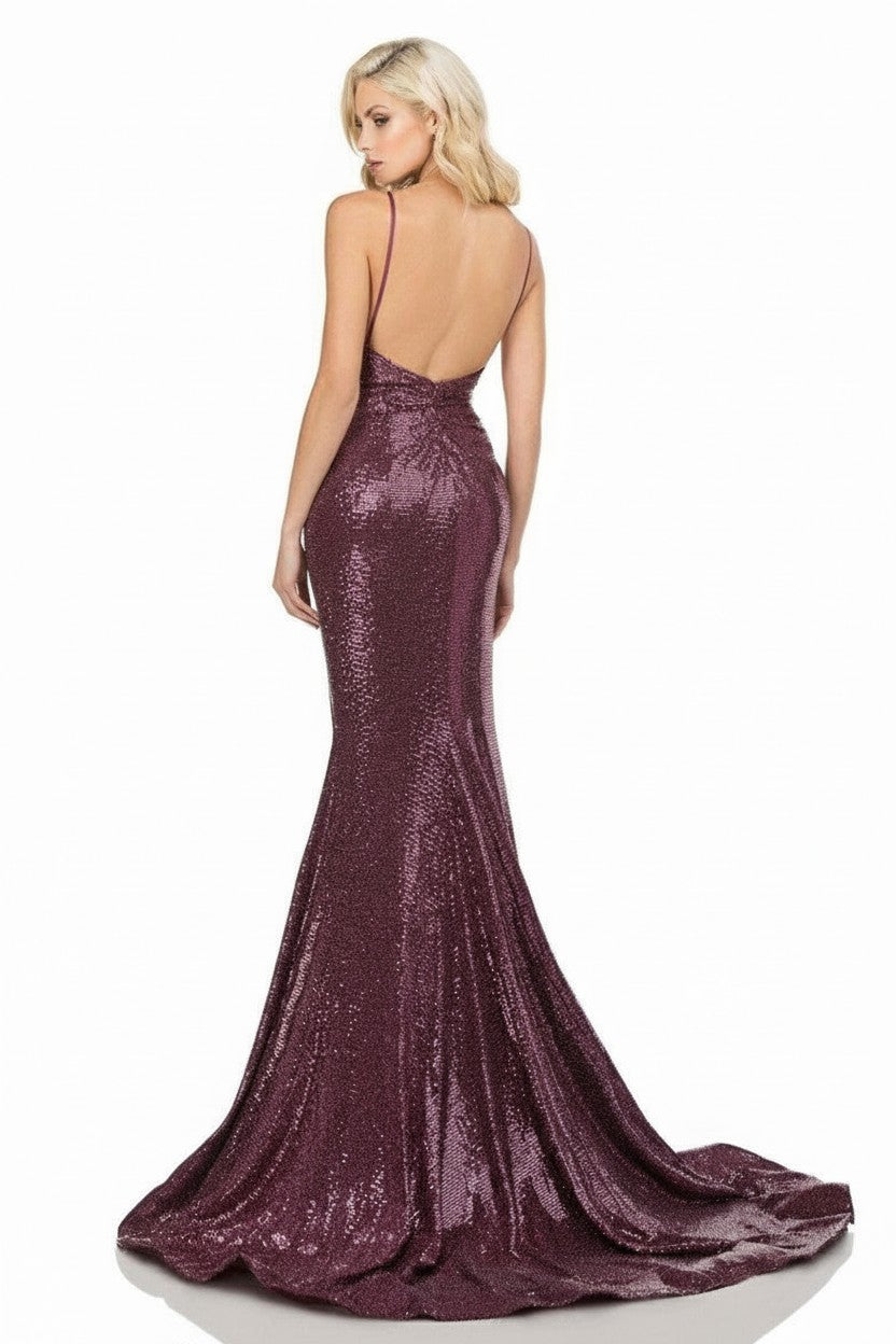 Terani Couture 2011P1032 Long Metallic Formal Prom Dress