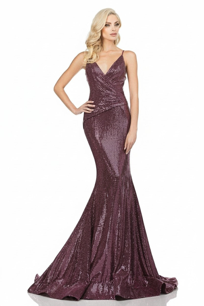 Terani Couture 2011P1032 Long Metallic Formal Prom Dress