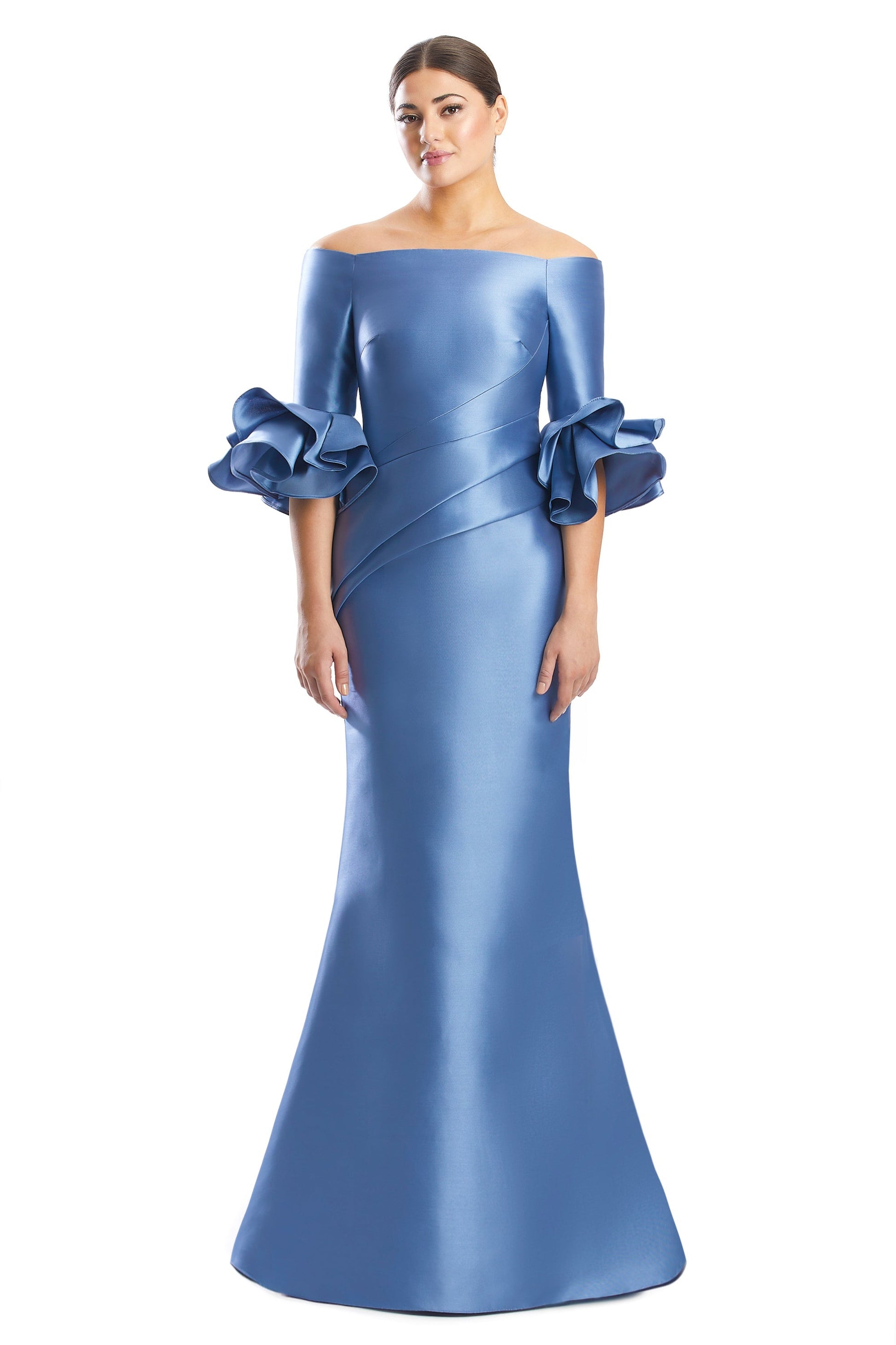 Alexander by Daymor 1758S23 Long Ruffle Formal Evening Dress