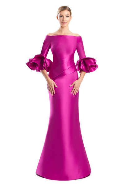 Formal Dresses Pleated Long Formal Mermaid Evening Dress Fuchsia
