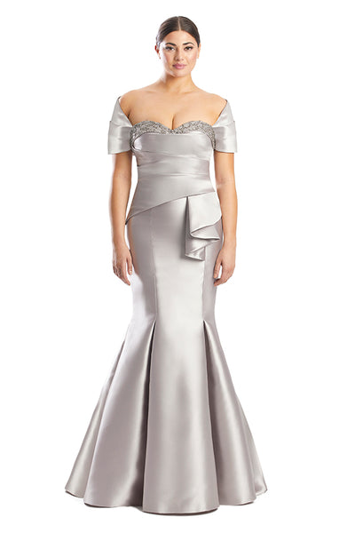Prom Dresses Long Mermaid Formal  Evening Prom Dress Silver/Taupe