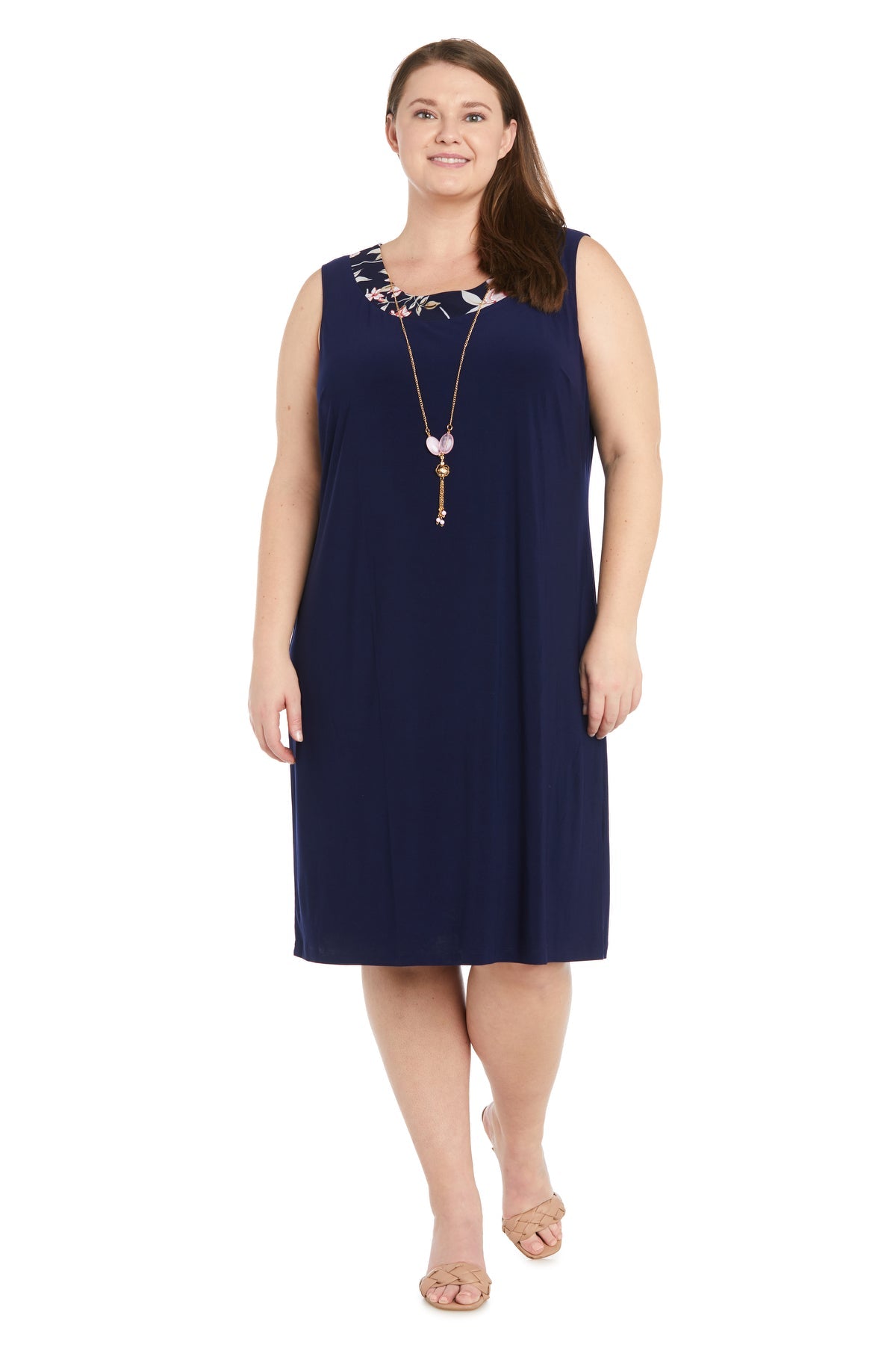 R&M Richards 1759W Plus Size Short Printed Jacket Dress