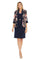 Mother of the Bride Dresses Short Printed Jacket Mother of the Bride Dress Navy/Coral