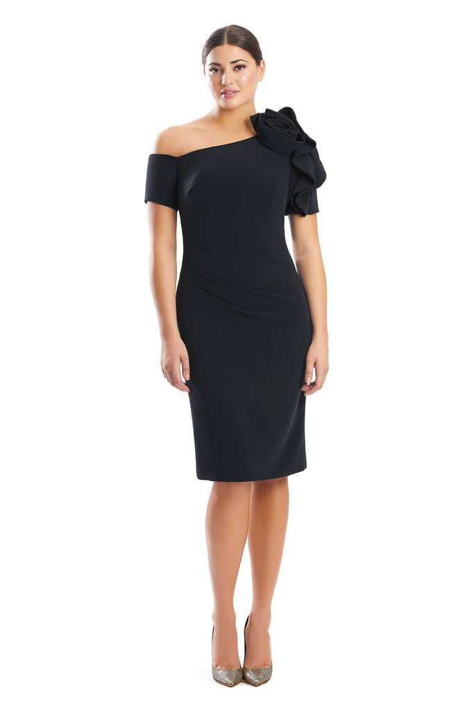 Short Fitted Knee Length Cocktail DressBlack