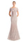 Formal Dresses Fitted Long Formal Beaded Evening Dress Biscotti