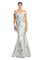 Formal Dresses Long Mermaid Floral Printed Evening Dress Silver/Multi