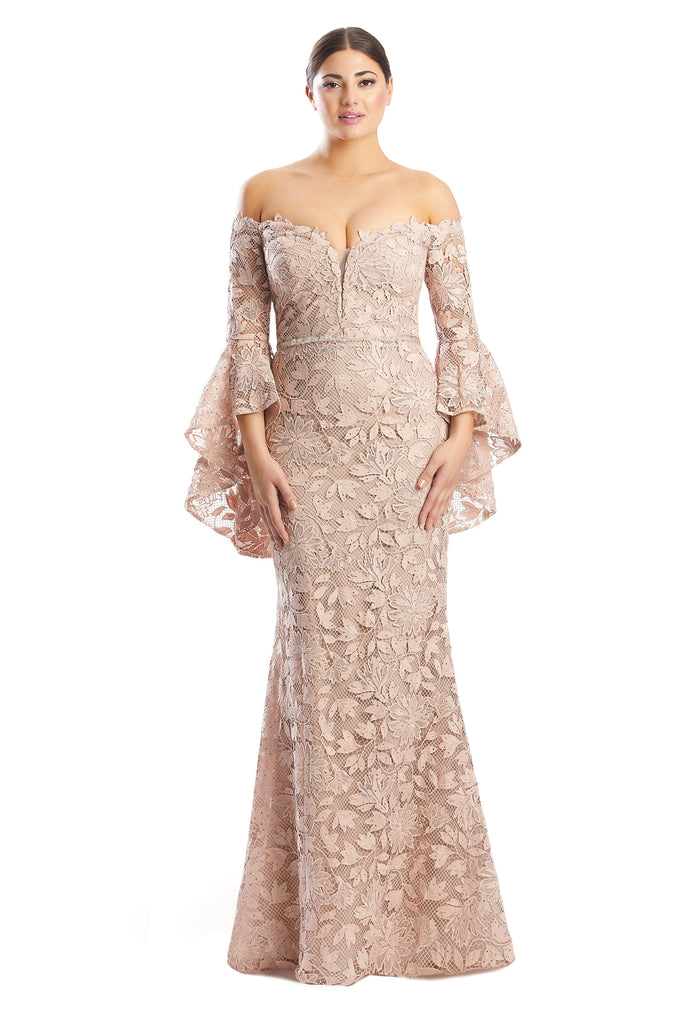 Formal Dresses Long Formal Beaded Lace Evening Dress Blush