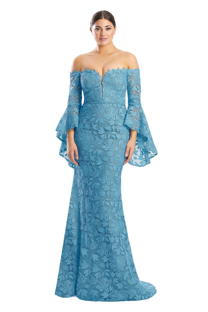 Formal Dresses Long Formal Beaded Lace Evening Dress Maui Blue