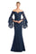 Formal Dresses Long Formal Beaded Lace Evening Dress Navy