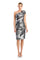 Cocktail DressesFitted Short Printed Knee Length Cocktail Dress Black/Silver