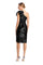 Cocktail DressesFitted Short Printed Knee Length Cocktail Dress Black