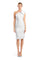 Cocktail DressesFitted Short Printed Knee Length Cocktail Dress Platinum/Silver