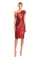 Cocktail DressesFitted Short Printed Knee Length Cocktail Dress Ruby/Red