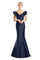 Formal Dresses Long Applique Formal Mermaid Evening Dress Navy