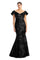 Formal Dresses  Electric Long Metallic Formal Evening Ruffle Dress Black