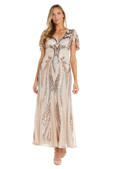 R&M Richards 1775P Long Formal Mother of the Bride Sequin Petite Dress