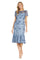 Cocktail Dresses Short Floral Midi Cocktail Dress Periwinkle/Navy