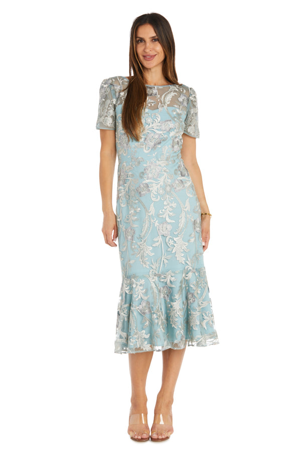 Short Floral Cocktail Dress Petite R&M Richards 1778P