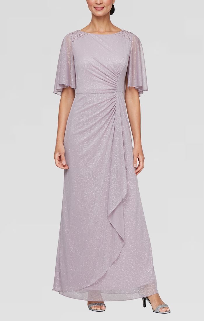 Mother of the Bride Dresses Long Mother of the Bride Glitter Formal Beaded Dress MAUVE