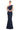 Formal Dresses Fitted Long Formal Peplum Evening Dress Navy