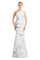 FormalDresses Long Printed Formal Metallic Peplum Evening Dress Platinum/Silver