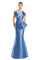 Formal Dresses Pleated Long Formal Beaded Evening Dress Delphi Blue