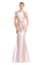 Formal Dresses Pleated Long Formal Beaded Evening Dress Soft Pink